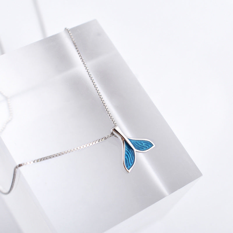 Luxyin S925 Silver Mermaid Tail Necklace - Cute & Fresh!
