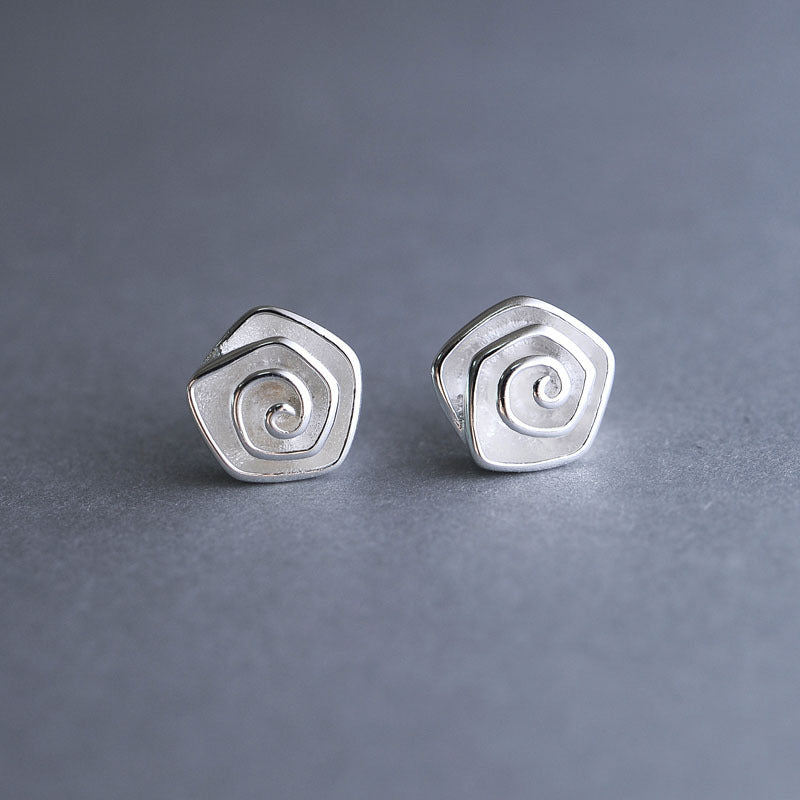 Luxyin Origami Rose 925 Sterling Silver Stud Earrings