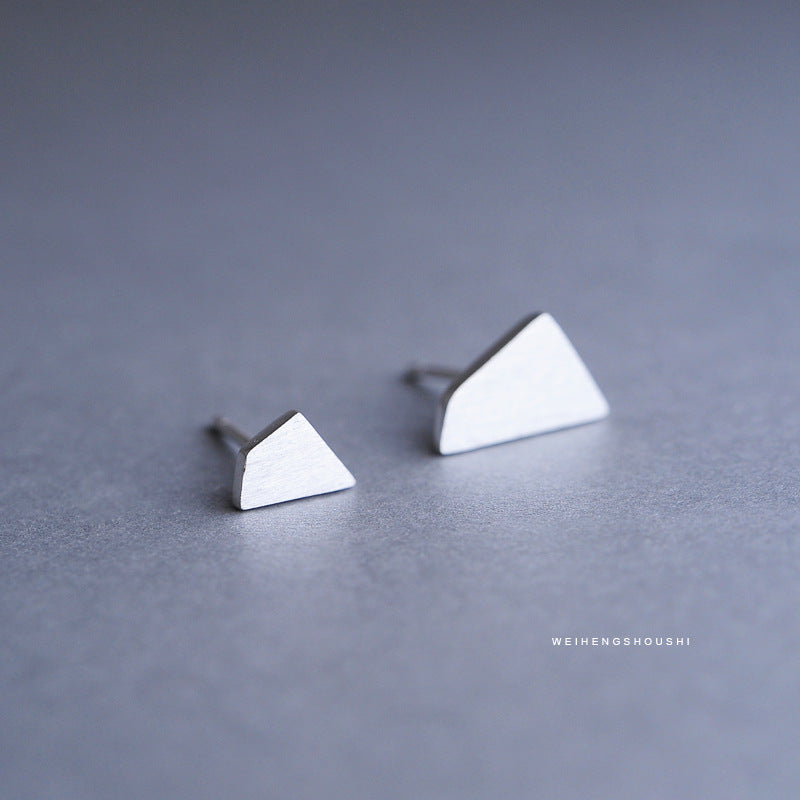 Luxyin S925 Silver Asymmetric Geometric Stud Earrings