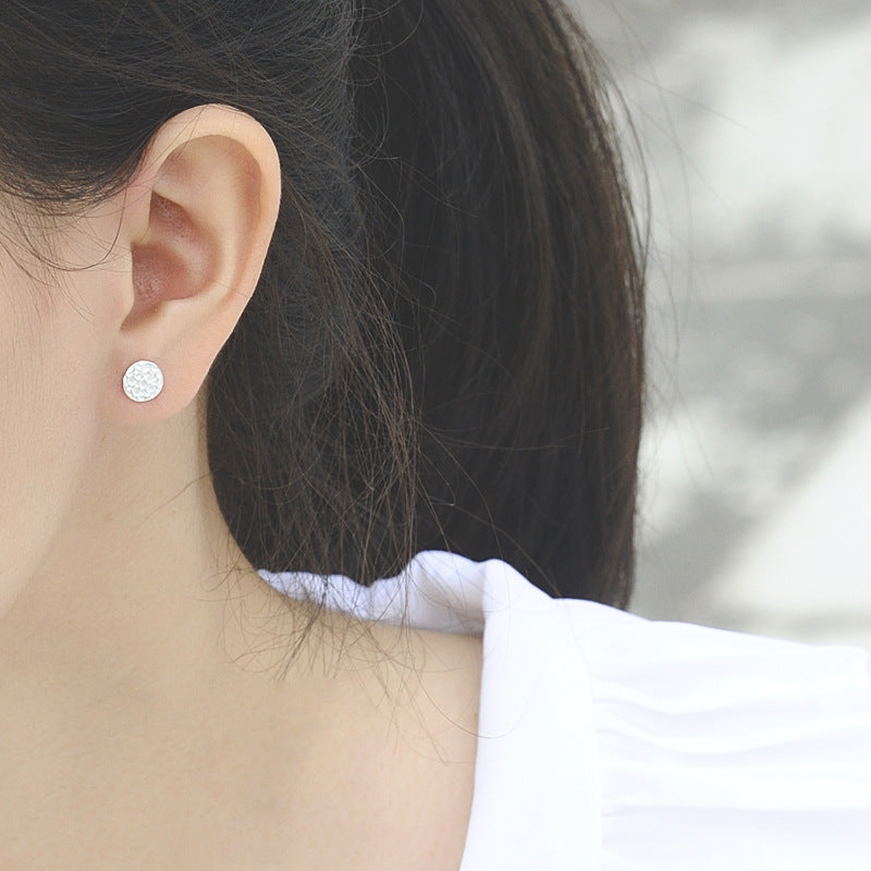 Luxyin 925 Sterling Silver Geometric Circle Stud Earrings