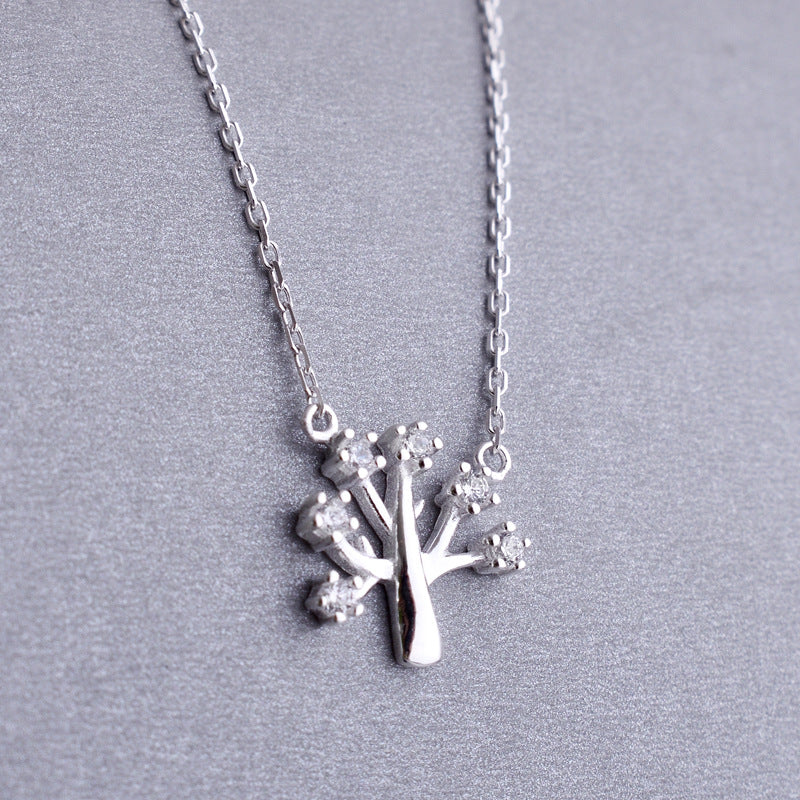 Luxyin 925 Silver Sparkling Christmas Wish Tree Necklace