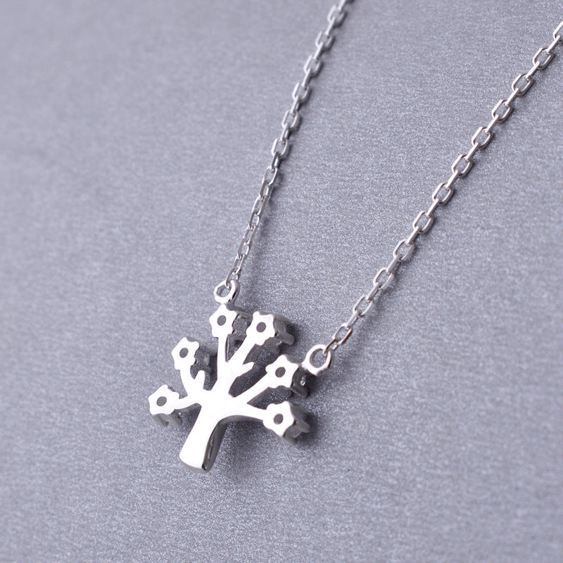 Luxyin 925 Silver Sparkling Christmas Wish Tree Necklace