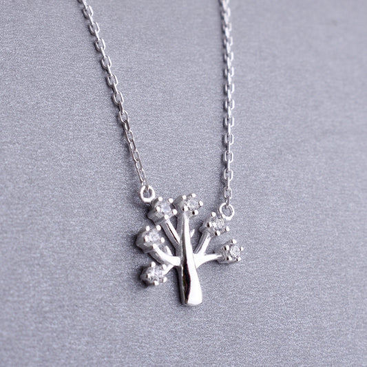 Luxyin 925 Silver Sparkling Christmas Wish Tree Necklace