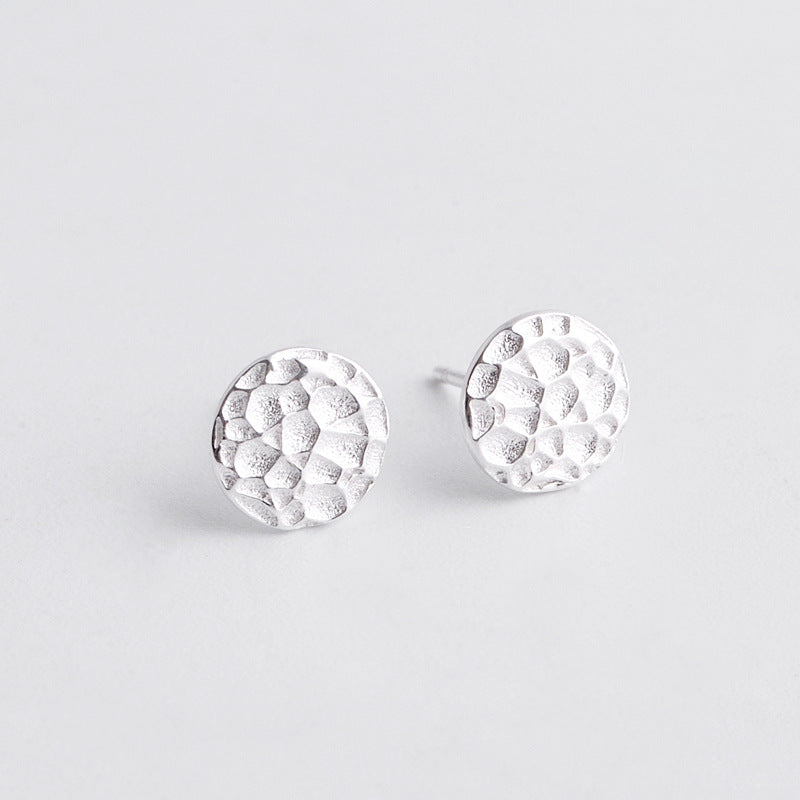 Luxyin 925 Sterling Silver Geometric Circle Stud Earrings