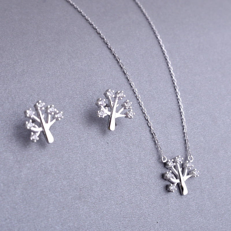 Luxyin 925 Silver Sparkling Christmas Wish Tree Necklace