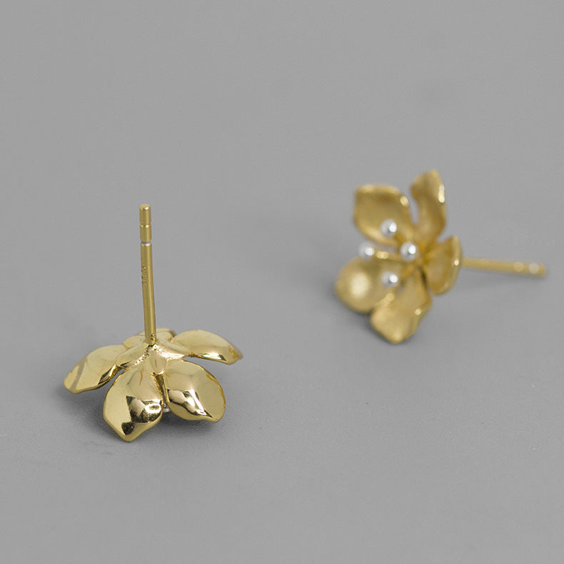 Luxyin Blooming Beauty: Sterling Silver Peach Blossom Earrings