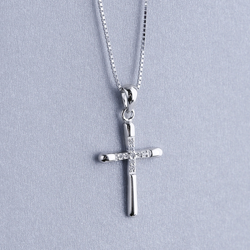 Luxyin Sterling Silver Cross Pendant Necklace