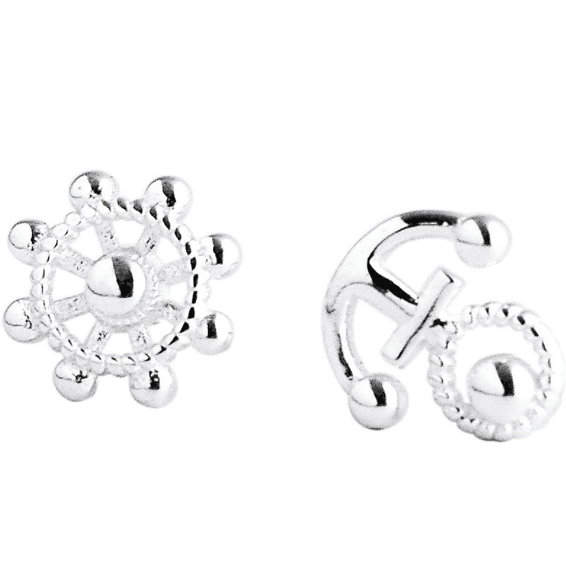 Luxyin 925 Sterling Silver Nautical Charm Stud Earrings