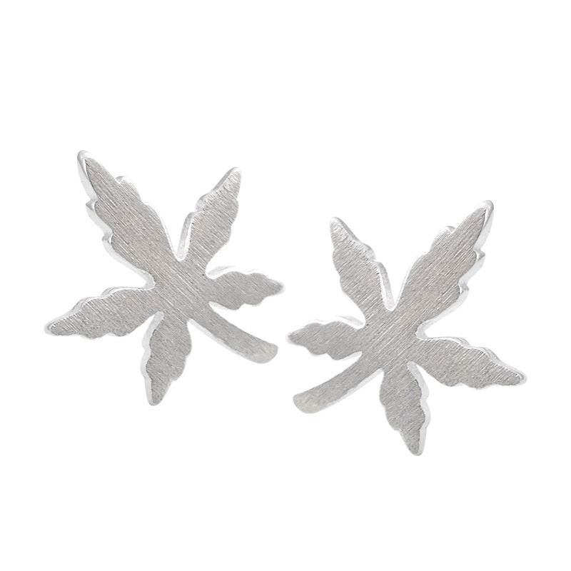 Luxyin 925 Sterling Silver Maple Leaf Stud Earrings