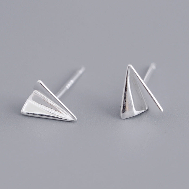 Luxyin 925 Silver Paper Airplane Stud Earrings - Sweet & Whimsical
