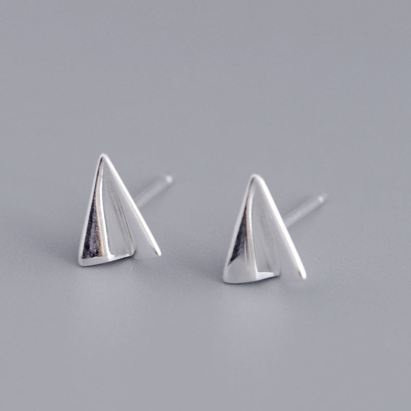 Luxyin 925 Silver Paper Airplane Stud Earrings - Sweet & Whimsical
