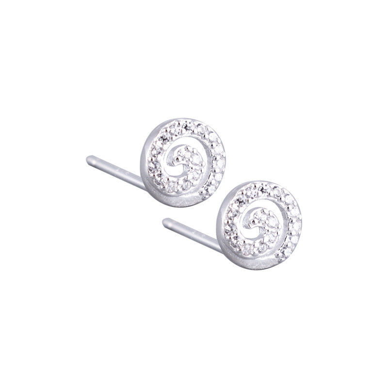 Luxyin 925 Sterling Silver Sparkling Circle Stud Earrings