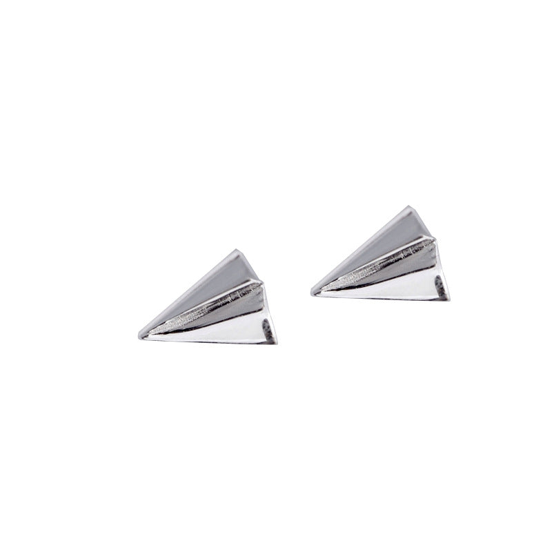 Luxyin 925 Silver Paper Airplane Stud Earrings - Sweet & Whimsical