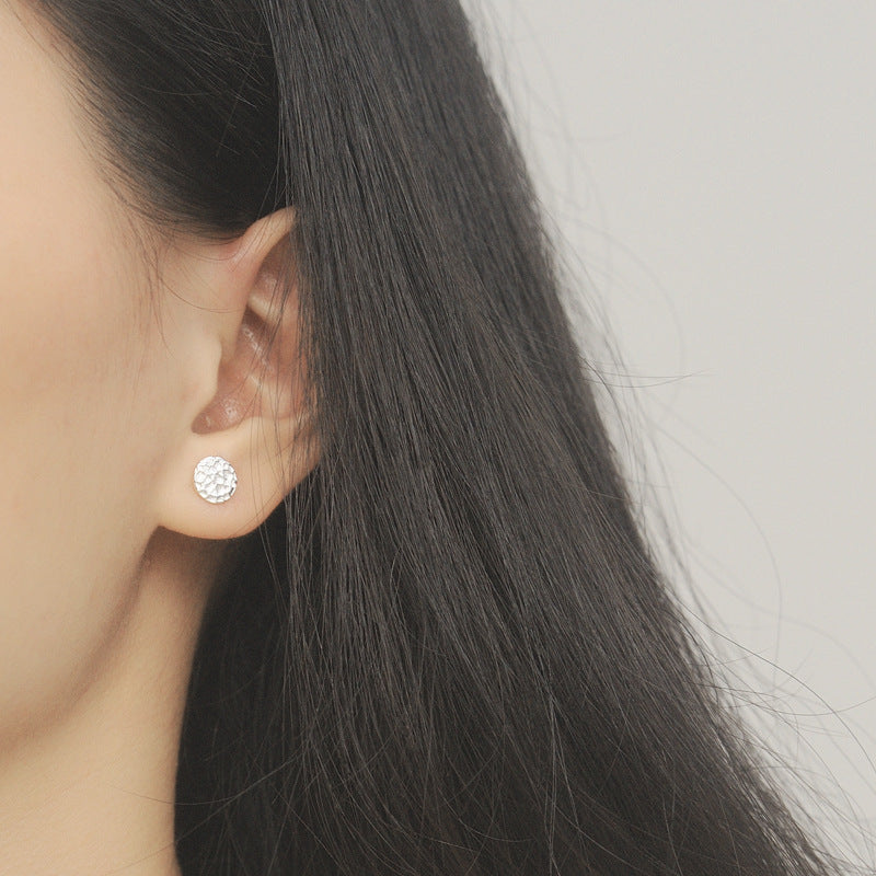 Luxyin 925 Sterling Silver Geometric Circle Stud Earrings