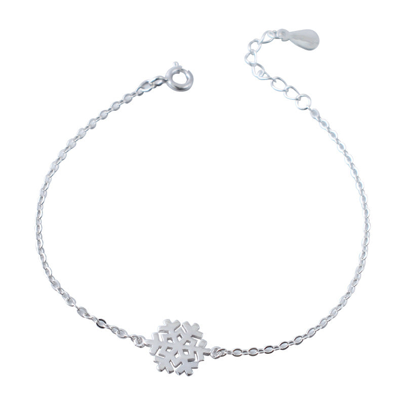 Luxyin S925 Silver Dainty Snowflake Bracelet