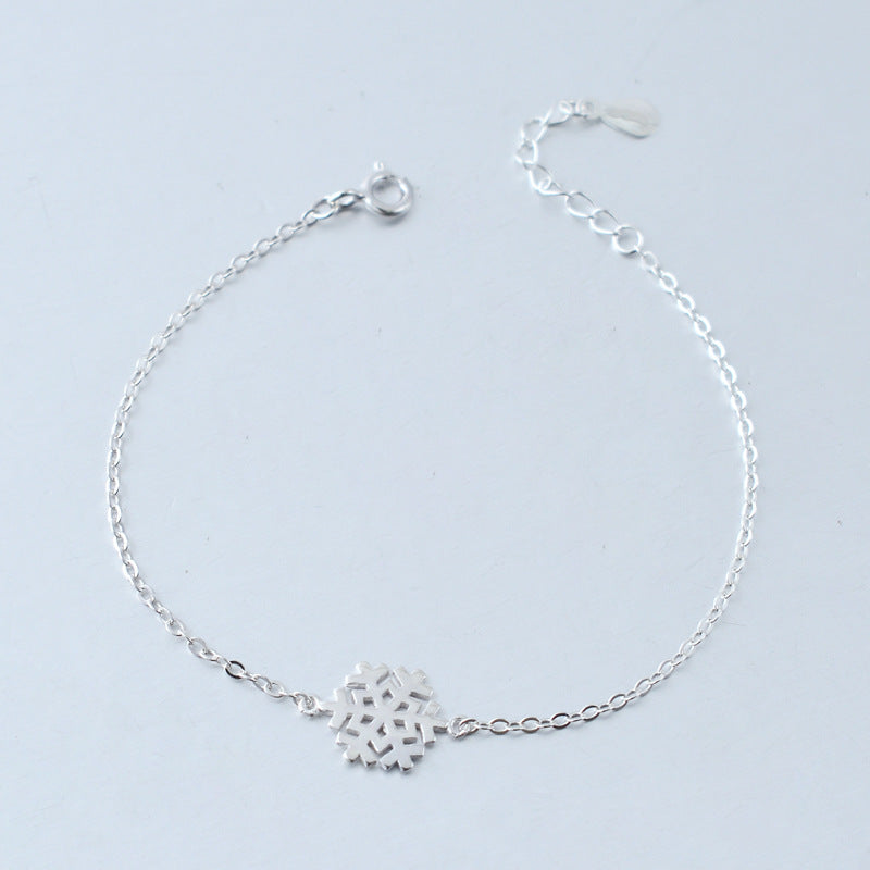 Luxyin S925 Silver Dainty Snowflake Bracelet