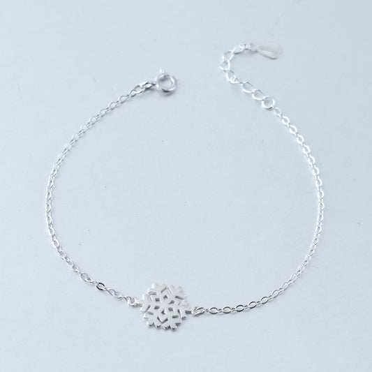 Luxyin S925 Silver Dainty Snowflake Bracelet