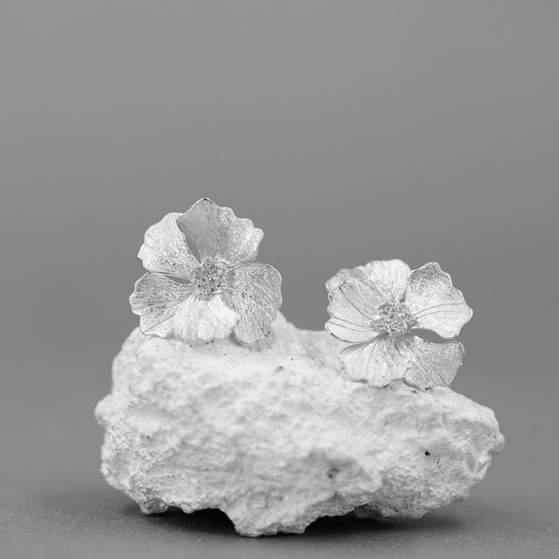 Luxyin Peony Bloom Sterling Silver Studs