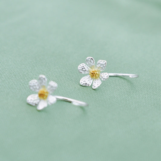 Luxyin Vintage Floral S925 Silver Dangle Earrings