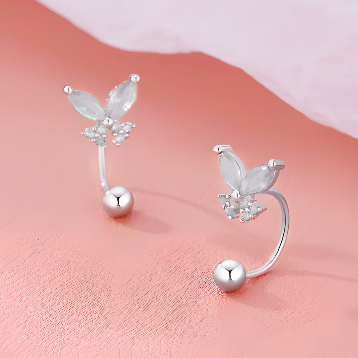 Emerald Butterfly Stud Earrings 2024 Collection