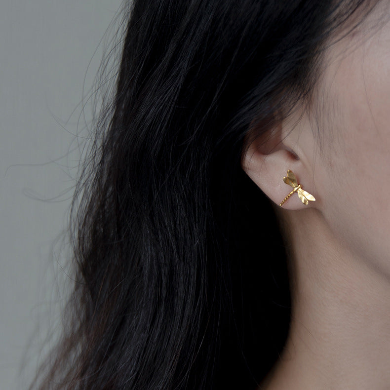 Luxyin Dragonfly Whispers: Sterling Silver Studs