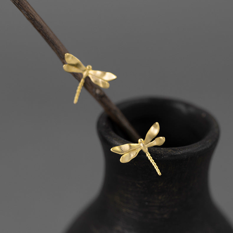 Luxyin Dragonfly Whispers: Sterling Silver Studs