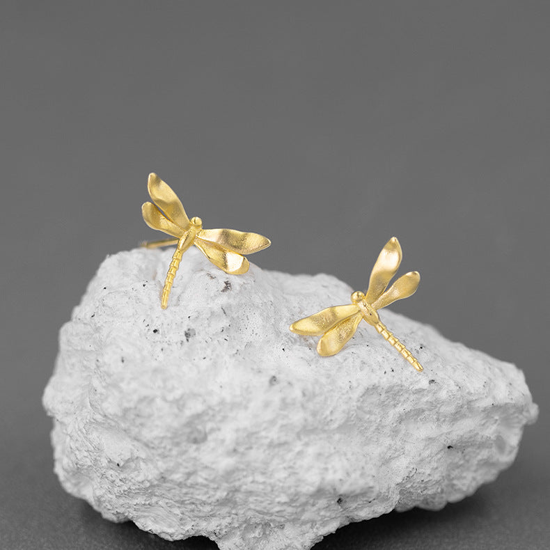 Luxyin Dragonfly Whispers: Sterling Silver Studs