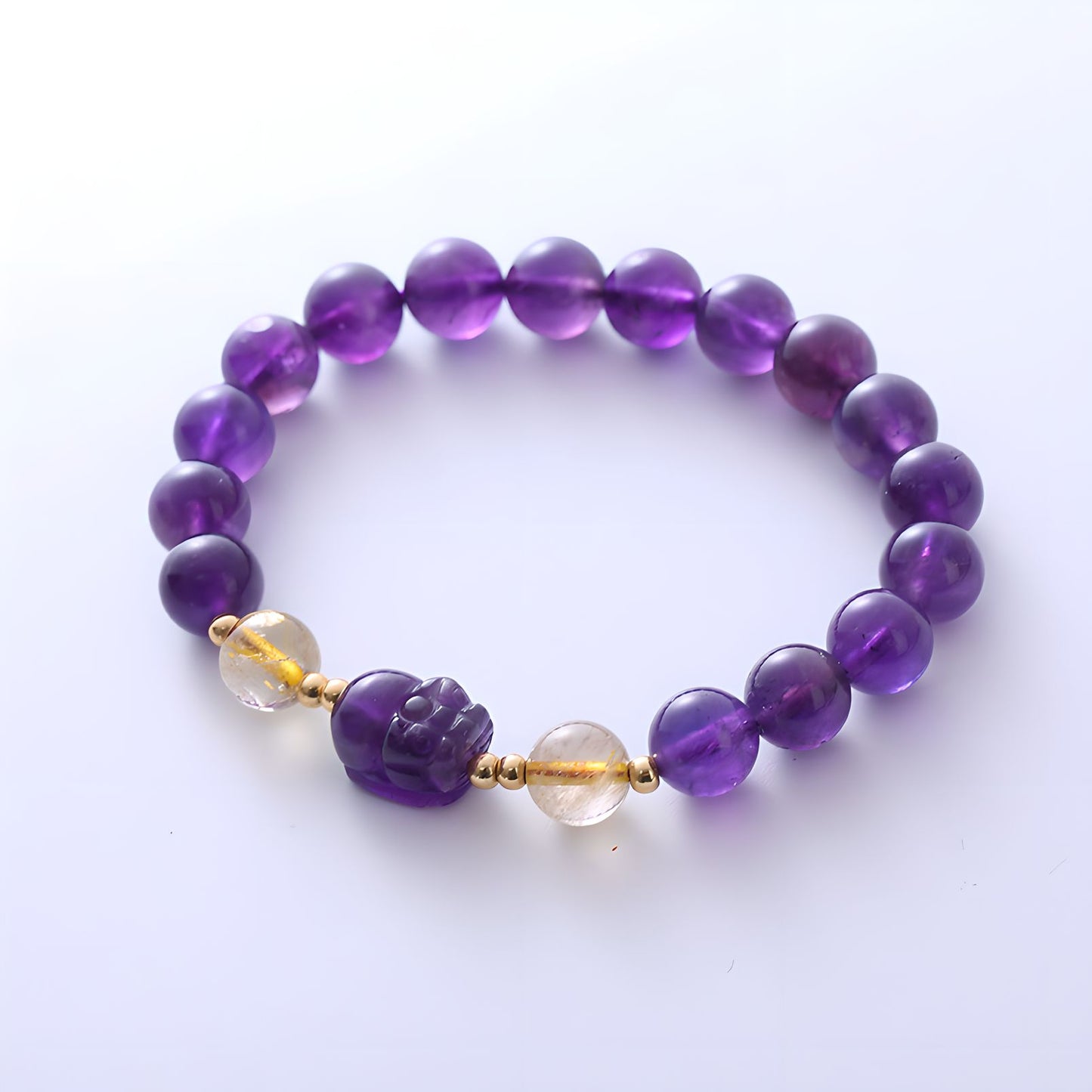 Luxyin Elsa Amethyst Crystal Bead Bracelet