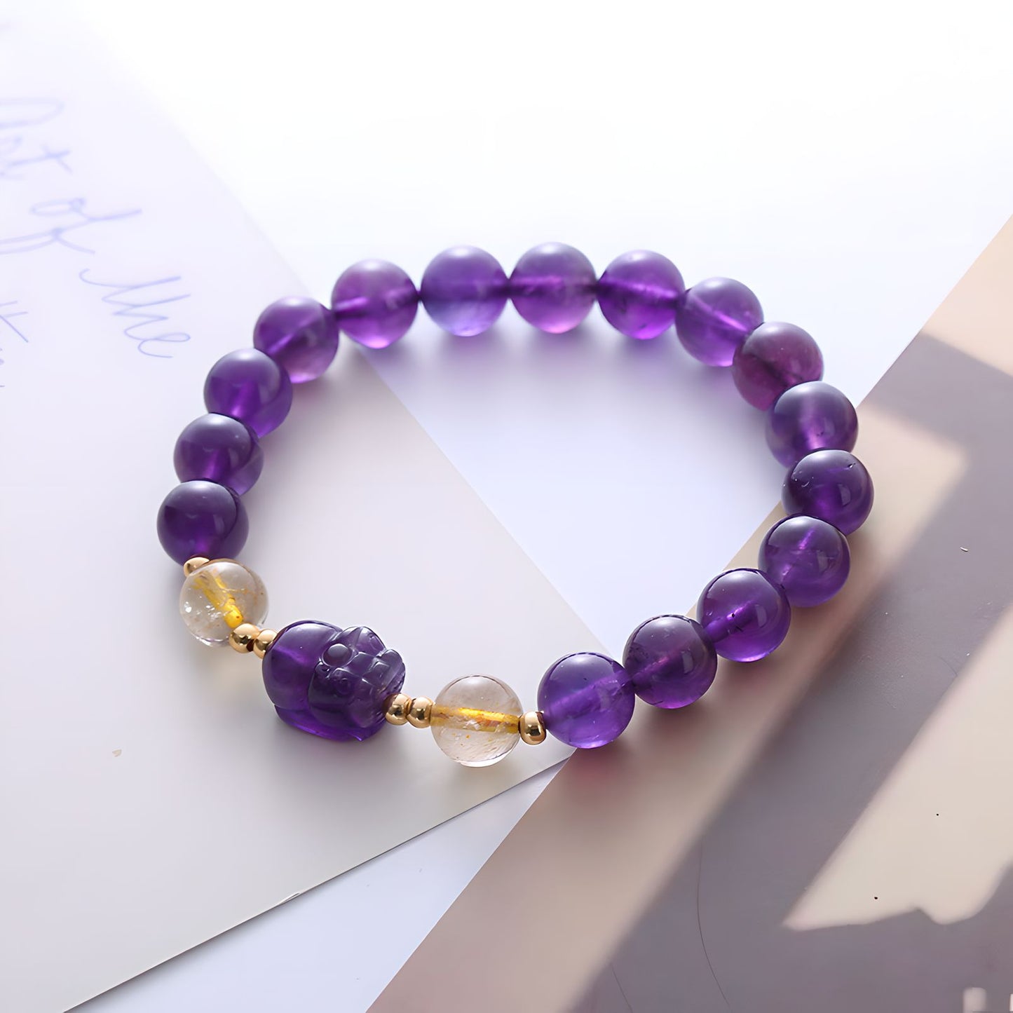 Luxyin Elsa Amethyst Crystal Bead Bracelet