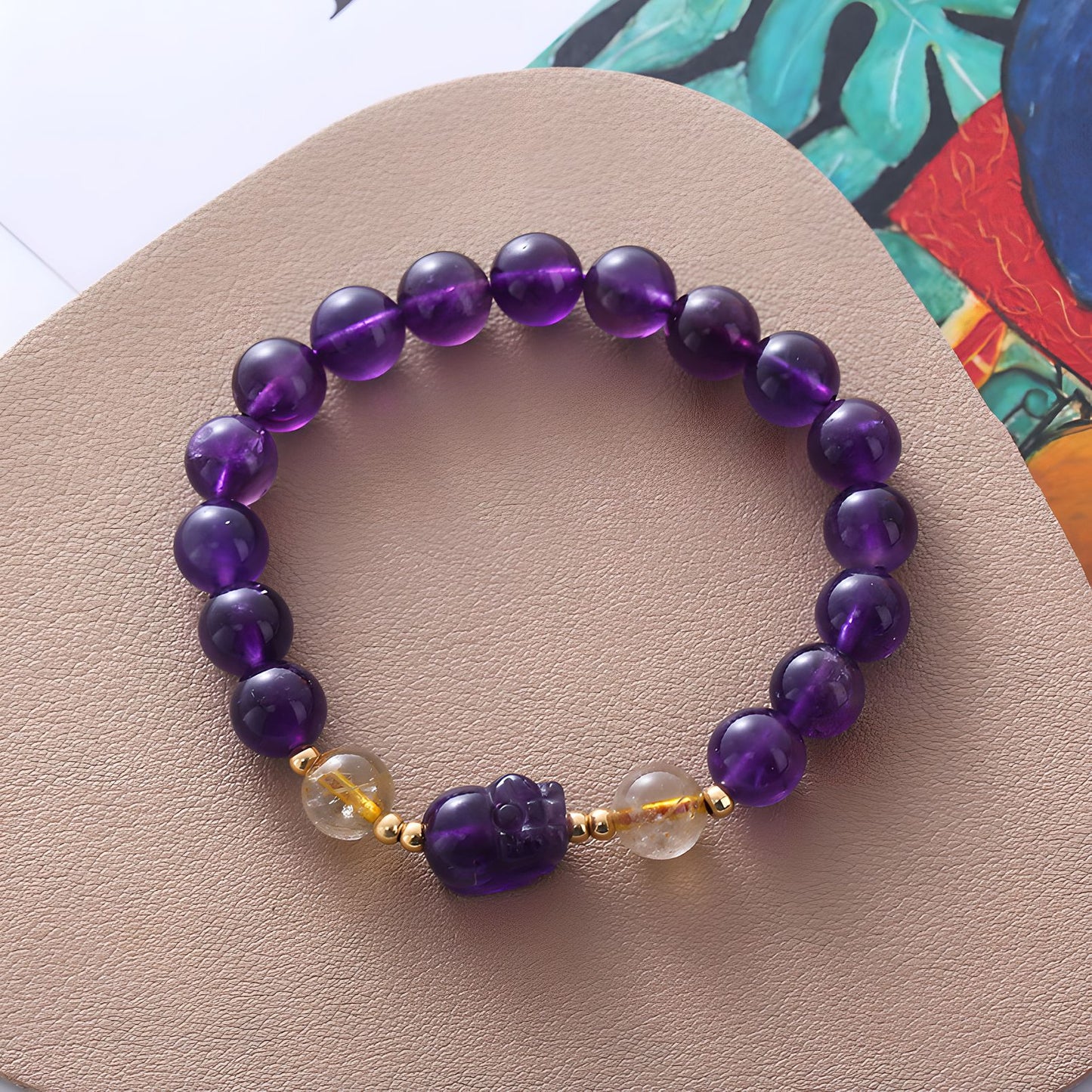 Luxyin Elsa Amethyst Crystal Bead Bracelet