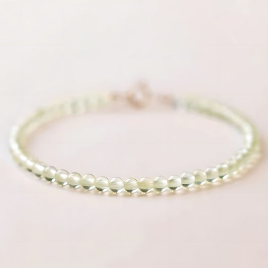 Luxyin Daisy Prehnite Crystal Bead Bracelet