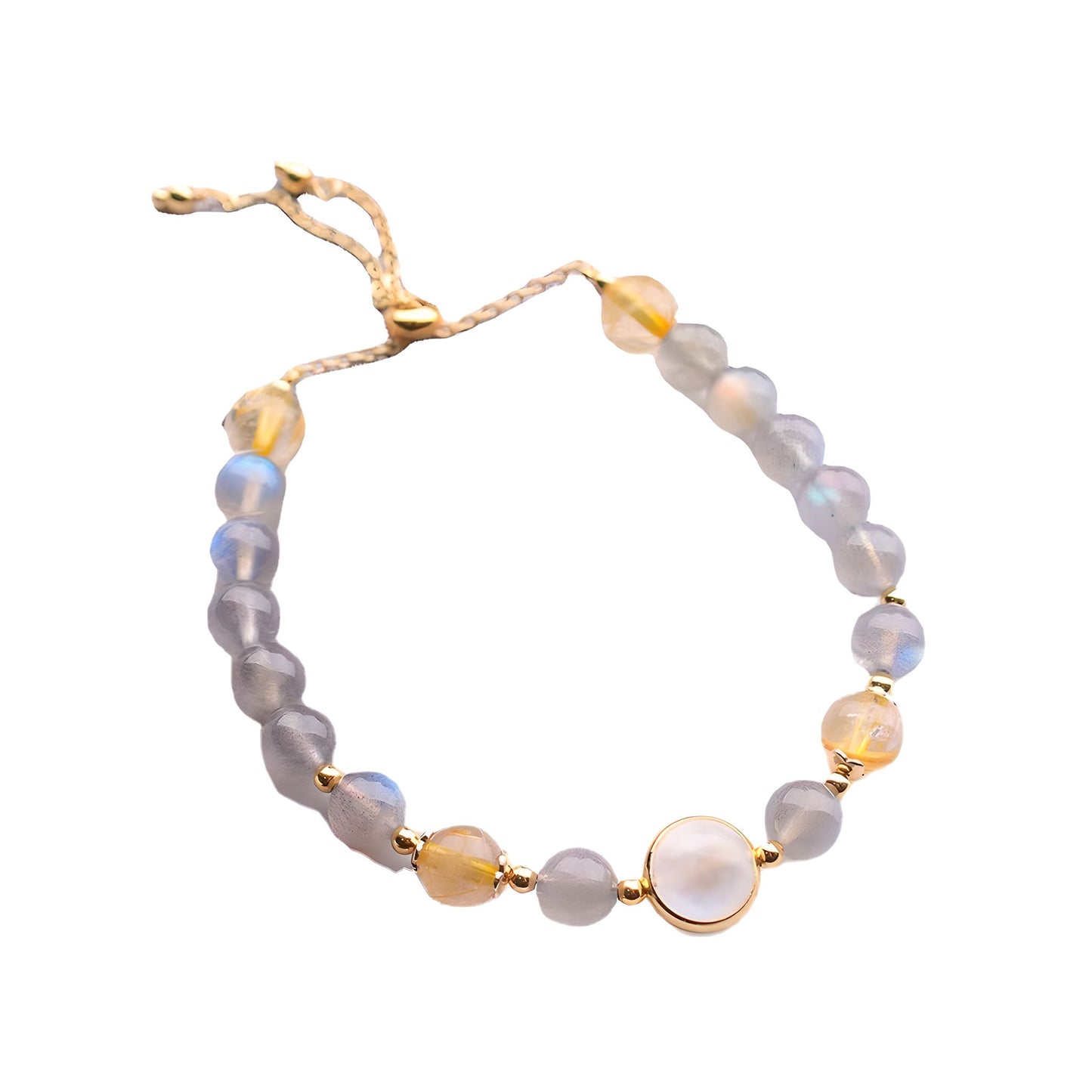 Pulsera de cuentas de cristal de piedra lunar Luxyin Enid
