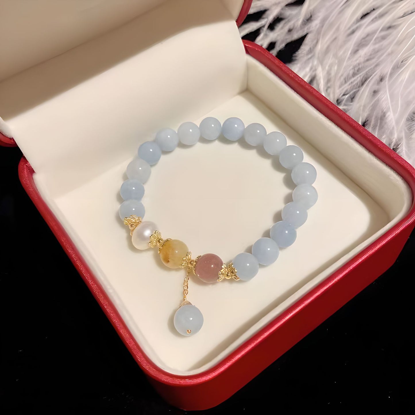 Pulsera Luxyin Jennifer Aguamarina