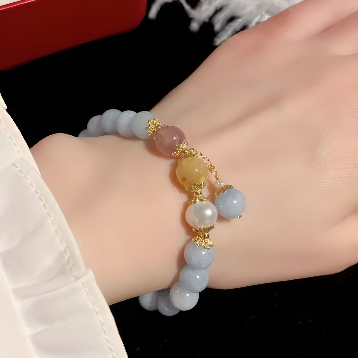 Pulsera Luxyin Jennifer Aguamarina