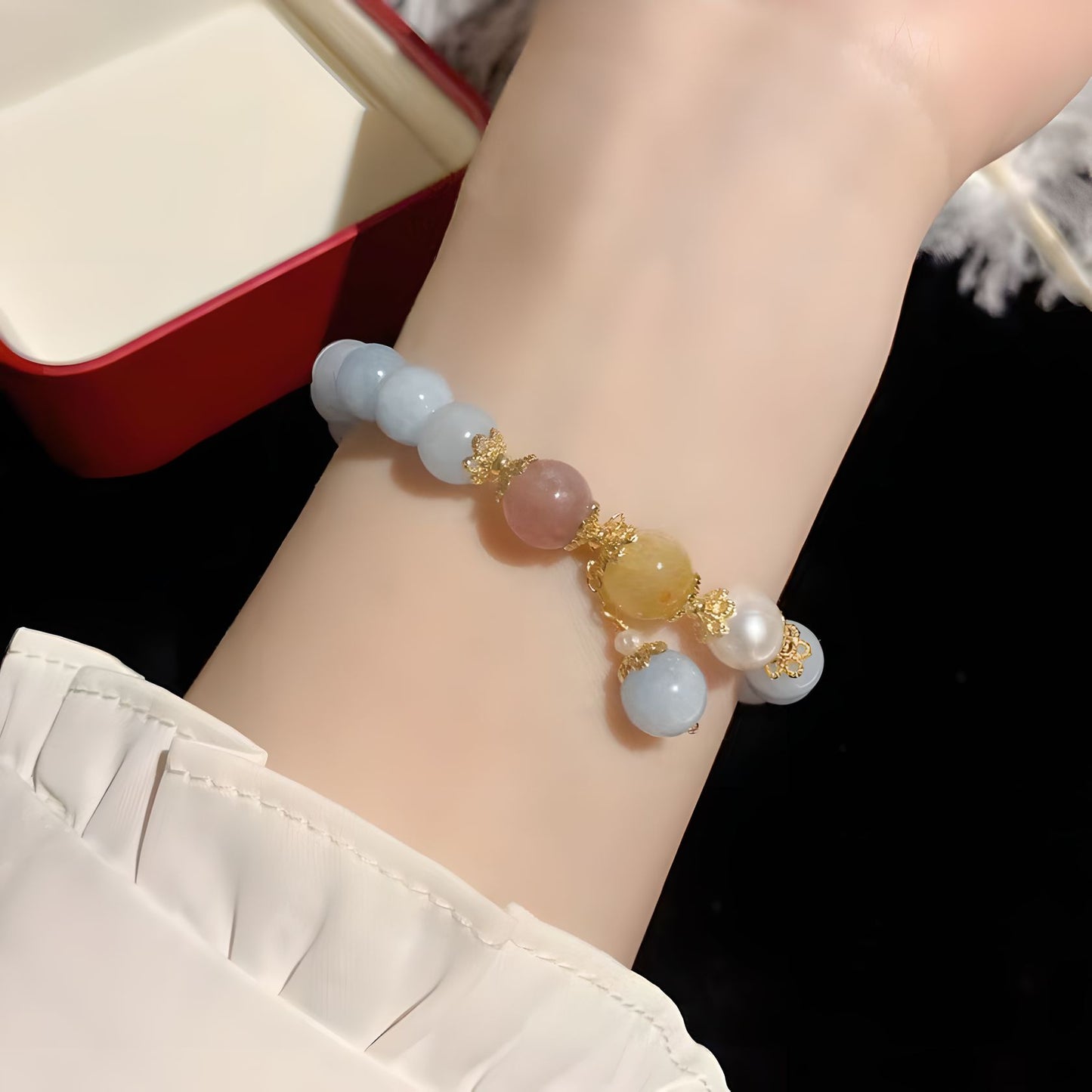 Pulsera Luxyin Jennifer Aguamarina