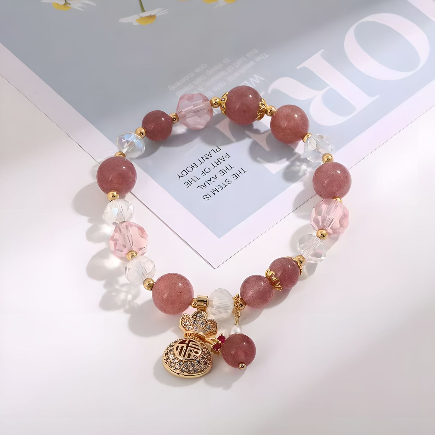 Pulsera Luxyin Kama Cuarzo Fresa