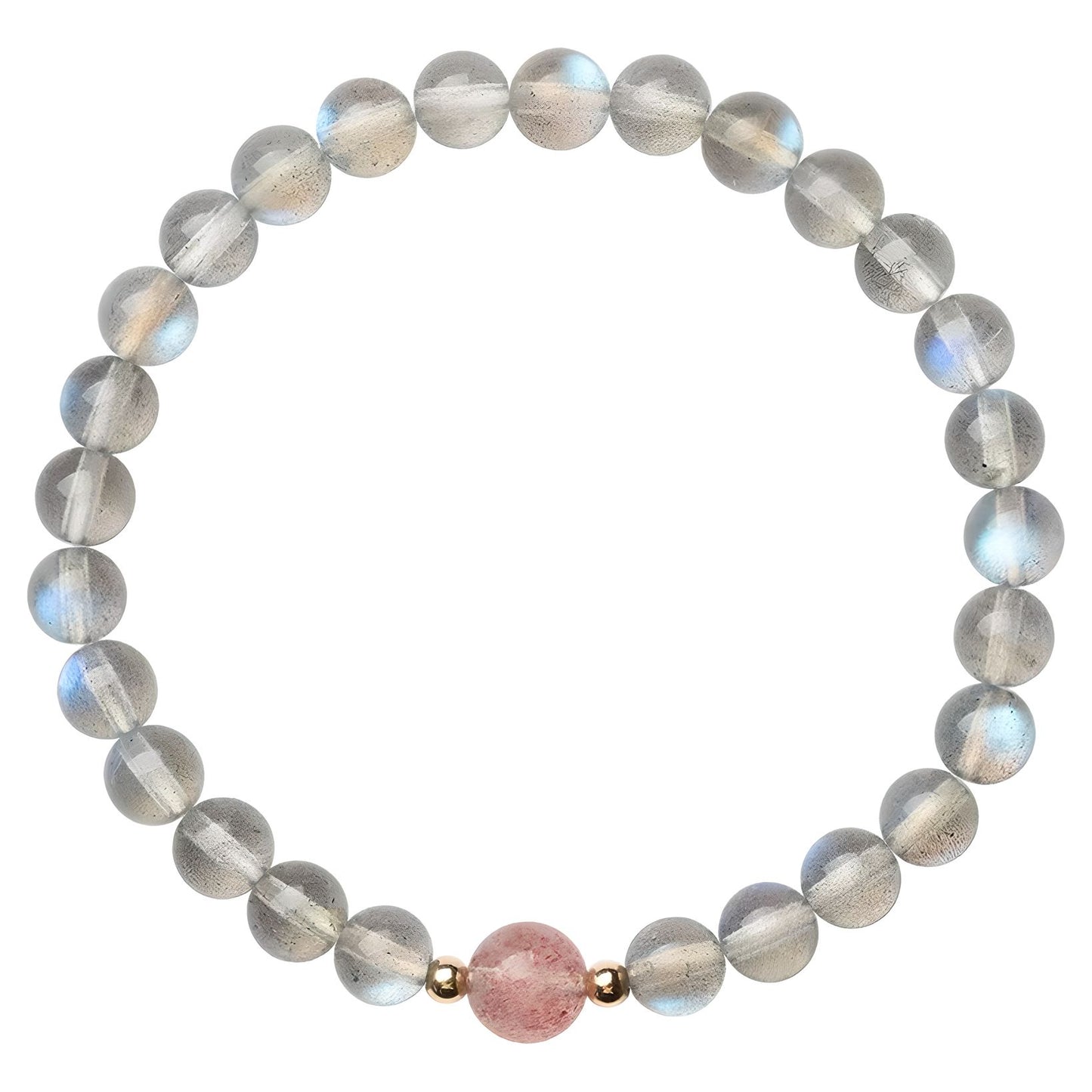 Luxyin Karen Grey Moonstone Crystal Bead Bracelet