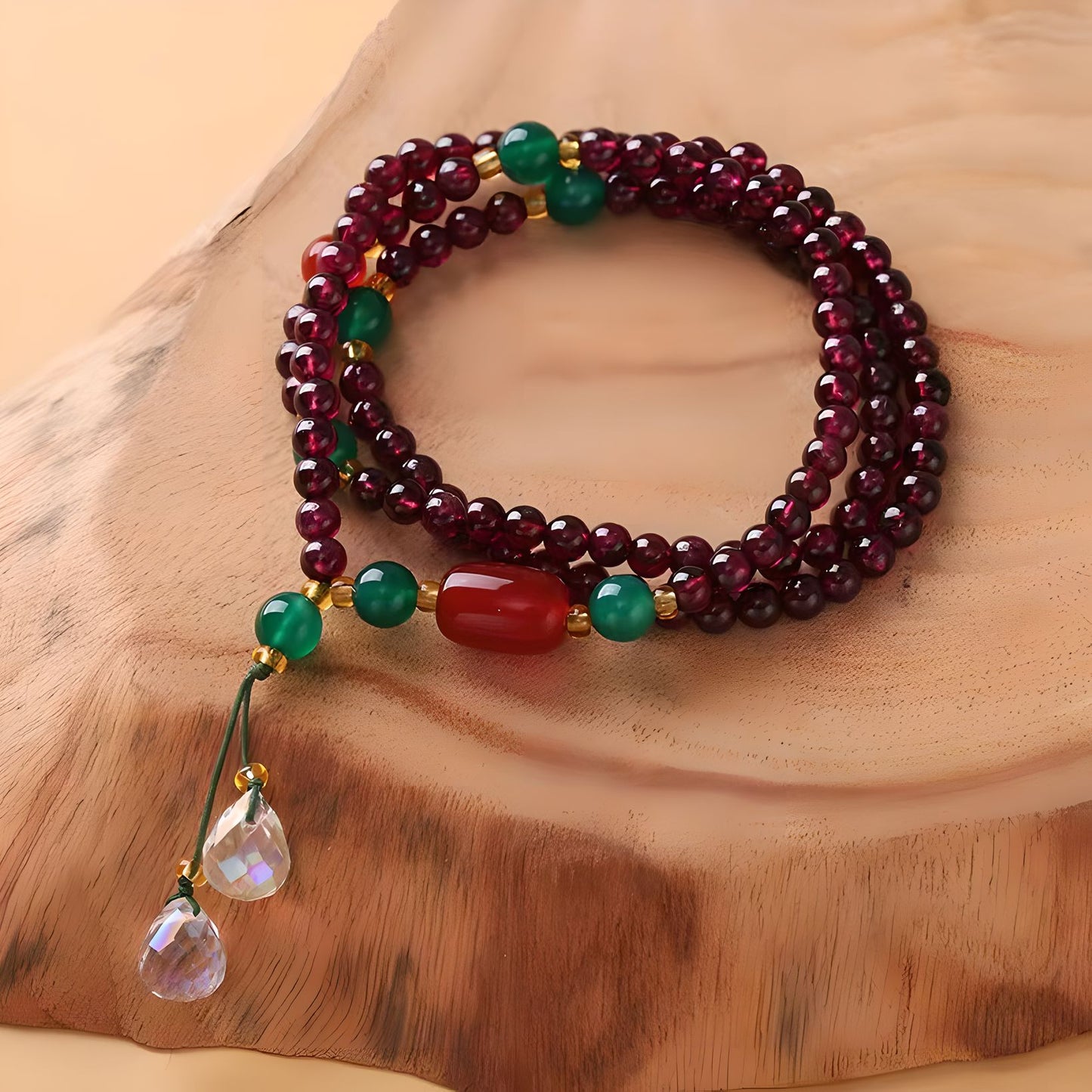 Luxyin Kate Garnet Crystal Bead Bracelet