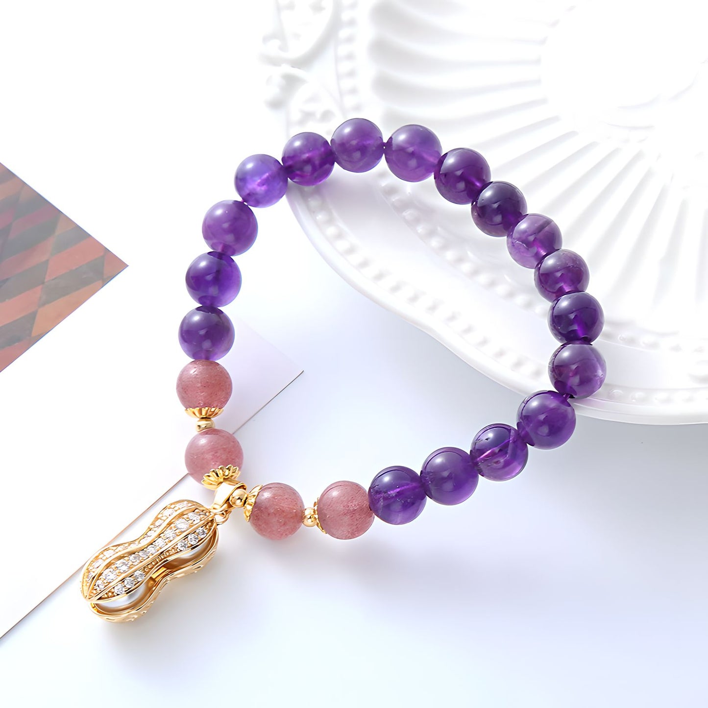 Luxyin Lee Amethyst Crystal Bead Bracelet