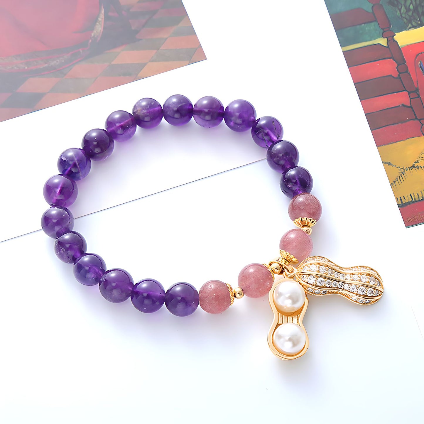 Luxyin Lee Amethyst Crystal Bead Bracelet