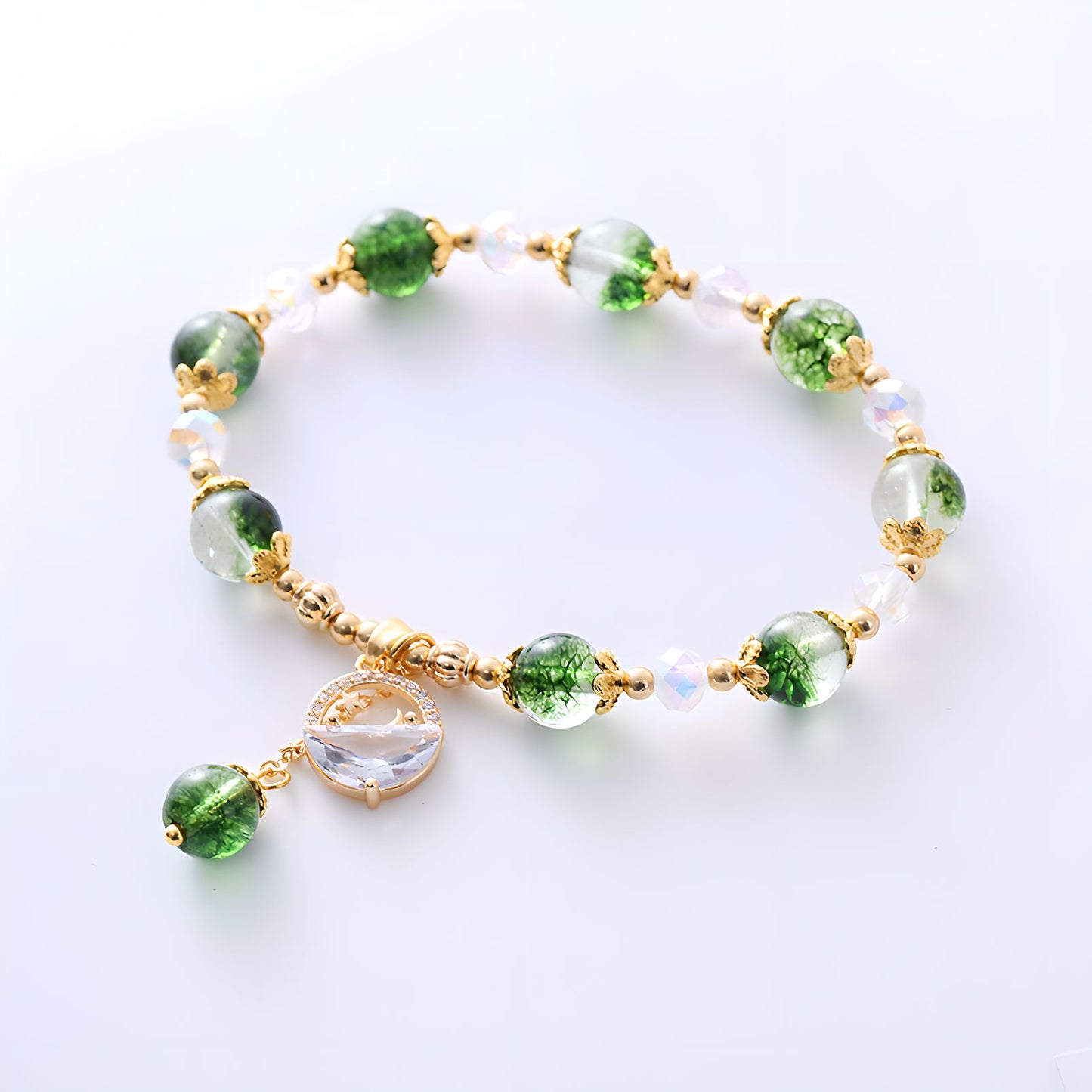 Pulsera de cuentas de cristal de cuarzo Luxyin Rachel Green Phantom