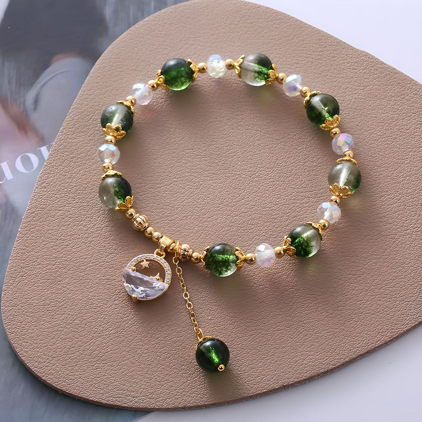 Pulsera de cuentas de cristal de cuarzo Luxyin Rachel Green Phantom