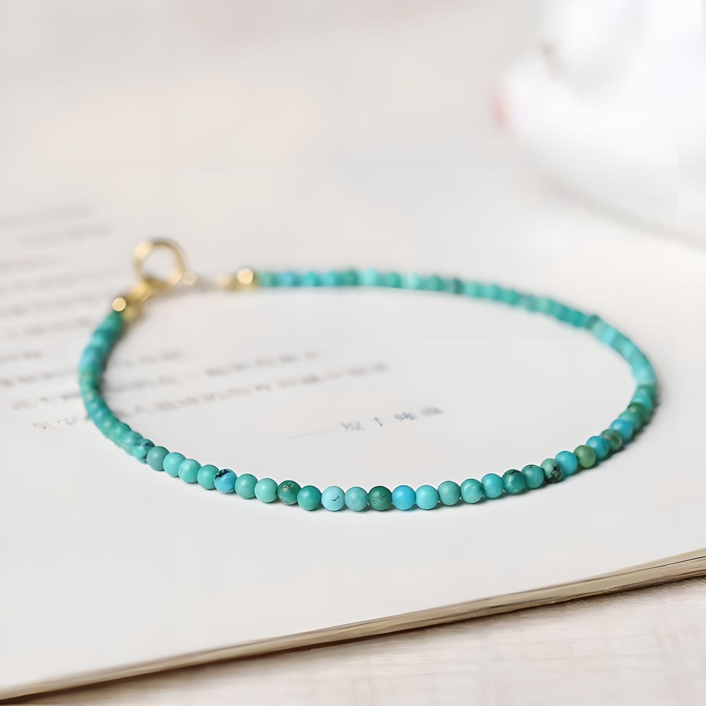 Luxyin Venus pulsera de cuentas de turquesa