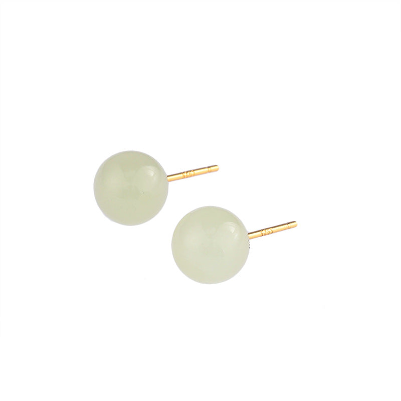 Luxyin Jade Dreams: 925 Silver Stud Earrings