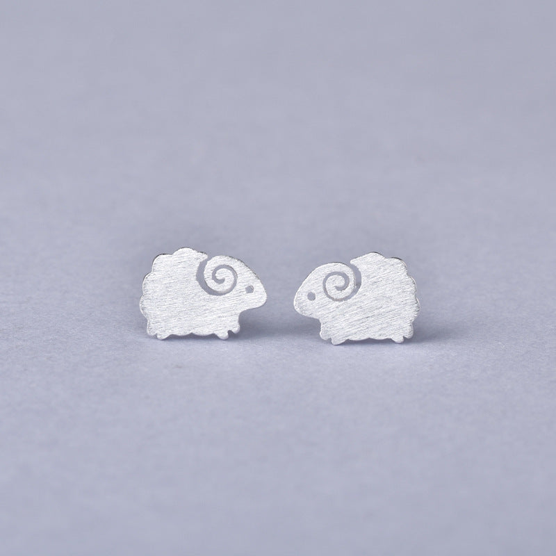 Luxyin 925 Sterling Silver Sheep Stud Earrings