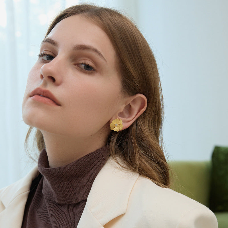 Luxyin Peony Bloom Sterling Silver Studs