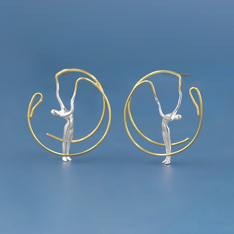 Luxyin Silver Dancer Earrings: Whimsical Elegance