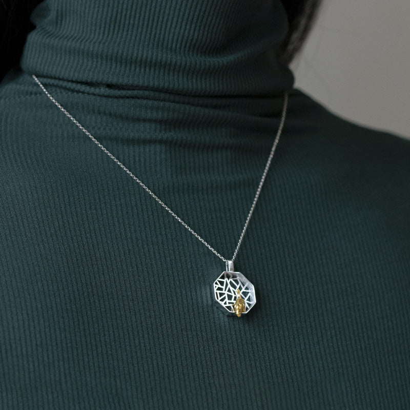 Luxyin Whimsical Kitty: Sterling Silver Cat Pendant