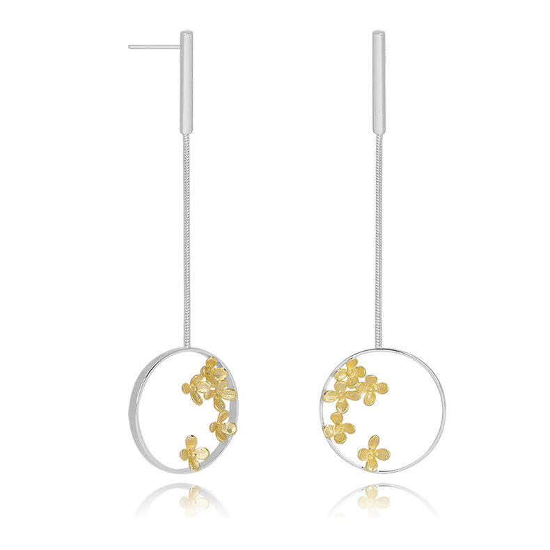 Luxyin Whispers of Osmanthus: Sterling Silver Chinese Earrings