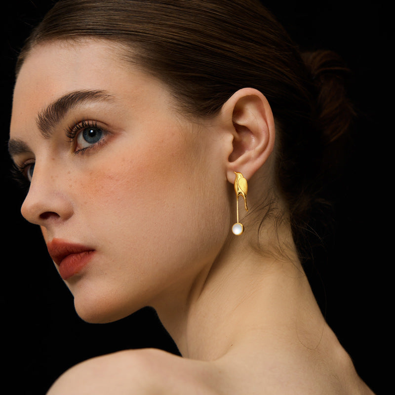 Luxyin Silver Bird Song Stud Earrings